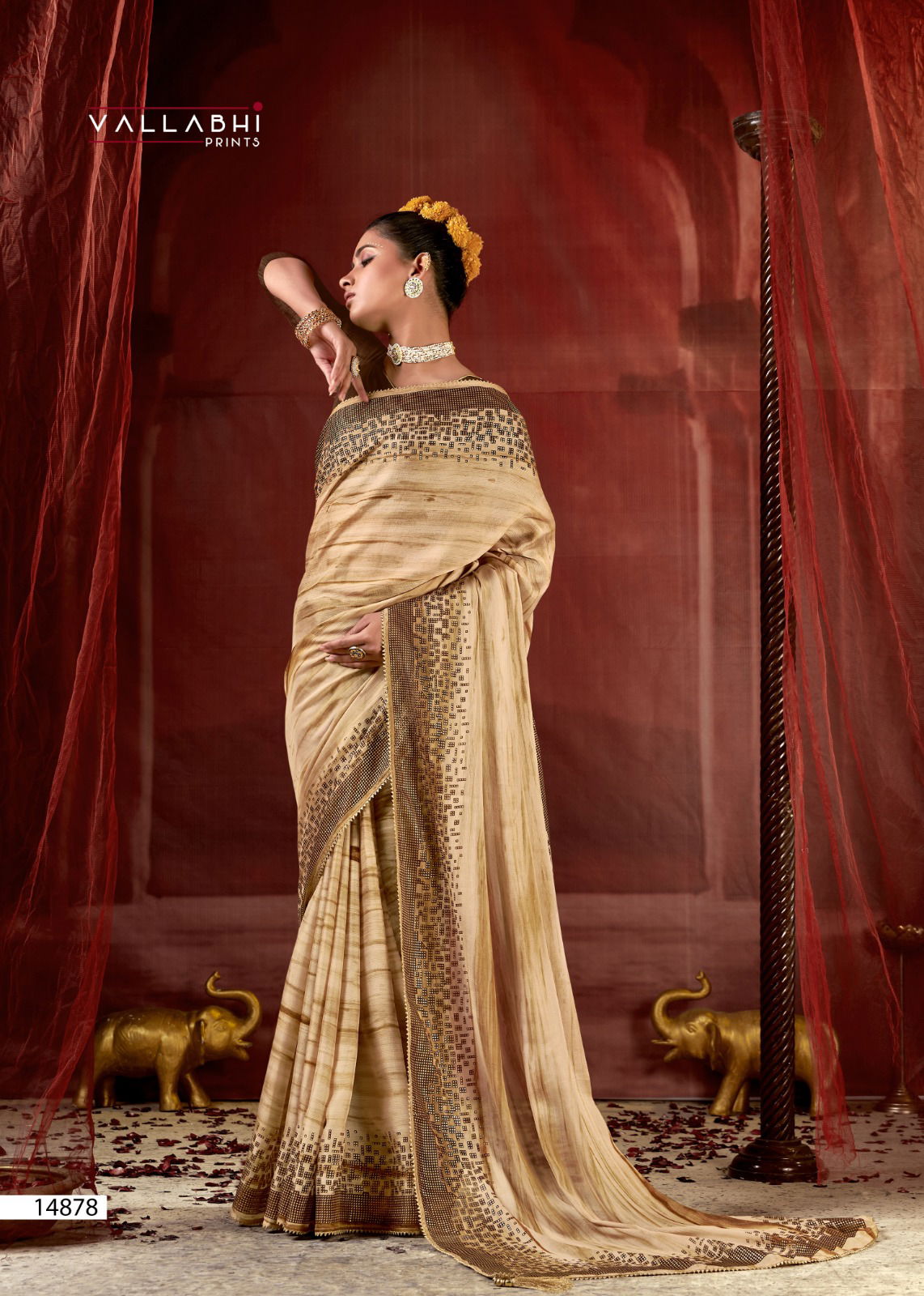 Naziya By Vallabhi Printed Chiffon Sarees Wholesale Shop In Surat
